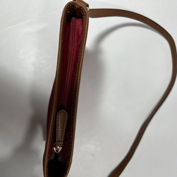 Michael Kors Red Jet Set Nylon Leather Crossbody Bag Purse Size Medium Zipper - Picture 9 of 9